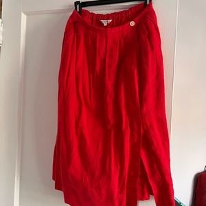 Alex Mill Kelsey Linen Skirt in Red Small